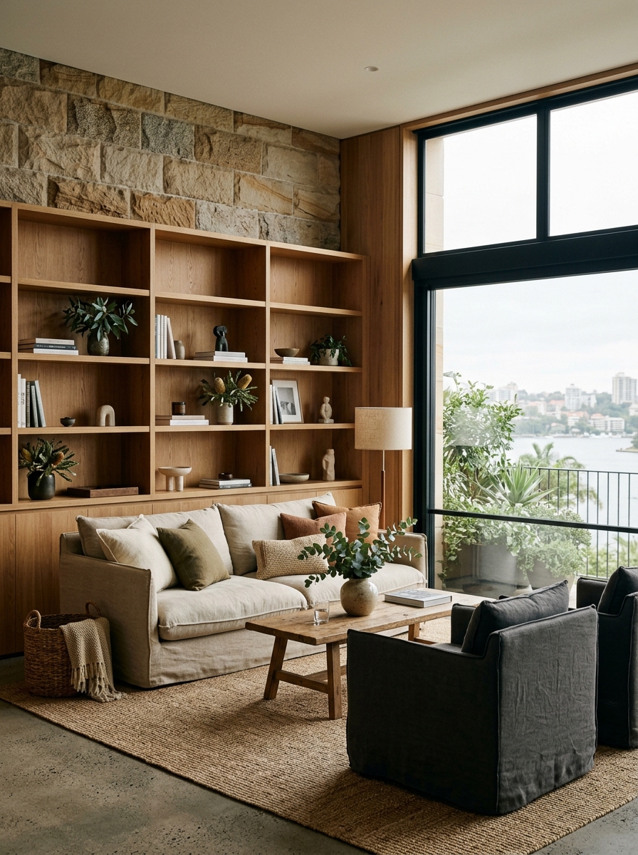 Refined lounge interior representing the Harbour House Sydney stay