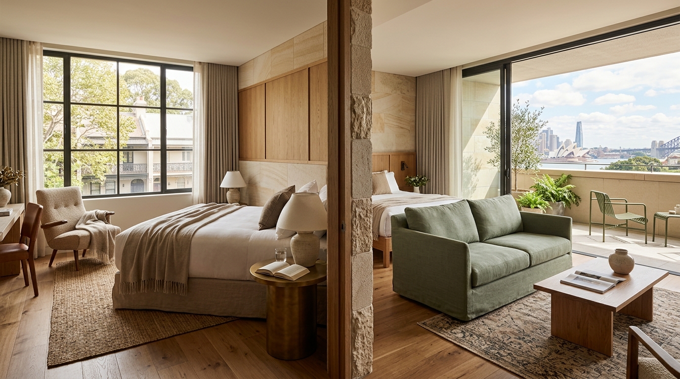 Different room layouts within the same boutique hotel